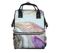 Hnnkloy Geoda de ágata arcoíris.Mochila de maternidad de gran capacidad, bolso cambiador, mochila de viaje para actividades al aire libre.