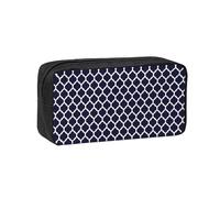 Hnnkloy Geométrico marroquí Azul Marino Moderno,Estuche de lápices de Gran Capacidad, portátil, para bolígrafos, Bolsa de papelería para la Escuela y la Oficina.