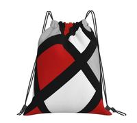 Hnnkloy Geométrico Rojo Gris Negro Blanco,Mochila con cordón unisex, bolsa deportiva para gimnasio, mochila informal para el día a día.