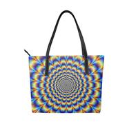 Hnnkloy GIF de ilusión óptica en espiral,Bolso de mano de piel sintética, bolso tote de gran capacidad, bolso de hombro para mujer, ideal para el trabajo y los viajes.