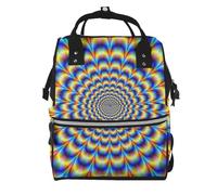 Hnnkloy GIF de ilusión óptica en espiral.Mochila de maternidad de gran capacidad, bolso cambiador, mochila de viaje para actividades al aire libre.
