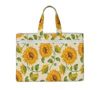 Hnnkloy Girasol dibujado,Bolsa de lona para documentos con cremallera, bolso de mano, maletín para la escuela y la oficina.