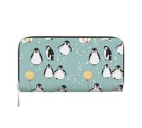 Hnnkloy Globo de pingüino con Copo de Nieve,Carteras de Cuero PU de Gran Capacidad para Hombres y Mujeres.