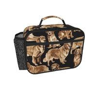 Hnnkloy Golden Retrievers,Bolsa de almuerzo portátil, fiambrera resistente, bolsa isotérmica reutilizable