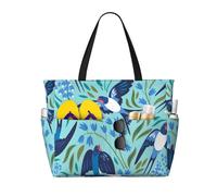 Hnnkloy Golondrinas voladoras Flores de primavera,Bolso de playa de gran capacidad, bolso de hombro de viaje para mujer, bolso de mano impermeable.
