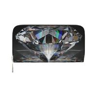 Hnnkloy Hermosas Joyas de Diamantes Negros,Carteras de Cuero PU de Gran Capacidad para Hombres y Mujeres.