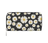 Hnnkloy Hermosas Margaritas Blancas,Carteras de Cuero PU de Gran Capacidad para Hombres y Mujeres.