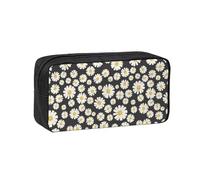 Hnnkloy Hermosas Margaritas Blancas,Estuche de lápices de Gran Capacidad, portátil, para bolígrafos, Bolsa de papelería para la Escuela y la Oficina.