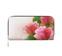 Hnnkloy Hermosas Rosas Rosadas,Carteras de Cuero PU de Gran Capacidad para Hombres y Mujeres.