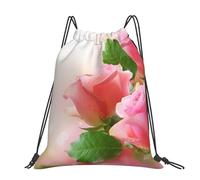 Hnnkloy Hermosas rosas rosadas,Mochila con cordón unisex, bolsa deportiva para gimnasio, mochila informal para el día a día.