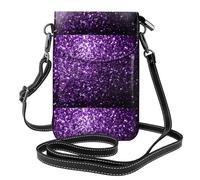 Hnnkloy Hermoso brillo morado,Bolsos para celular para mujer, bolsos pequeños cruzados - Cartera para celular de cuero sintético con ranuras para tarjetas de crédito