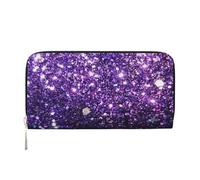 Hnnkloy Hermoso Brillo Morado,Carteras de Cuero PU de Gran Capacidad para Hombres y Mujeres.
