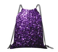 Hnnkloy Hermoso brillo morado,Mochila con cordón unisex, bolsa deportiva para gimnasio, mochila informal para el día a día.