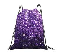 Hnnkloy Hermoso brillo morado,Mochila con cordón unisex, bolsa deportiva para gimnasio, mochila informal para el día a día.