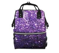 Hnnkloy Hermoso brillo morado.Mochila de maternidad de gran capacidad, bolso cambiador, mochila de viaje para actividades al aire libre.