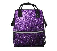 Hnnkloy Hermoso brillo morado.Mochila de maternidad de gran capacidad, bolso cambiador, mochila de viaje para actividades al aire libre.