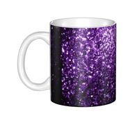 Hnnkloy Hermoso brillo morado,Taza de cerámica grande para café, ideal para cocina, restaurante, oficina o cafetería, 330 ml.