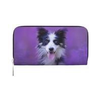 Hnnkloy Hermoso Cachorro de Border Collie,Carteras de Cuero PU de Gran Capacidad para Hombres y Mujeres.