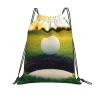 Hnnkloy Hoyo de pelota de golf,Mochila con cordón unisex, bolsa deportiva para gimnasio, mochila informal para el día a día.