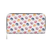 Hnnkloy Huella de Pata de Animal sobre Fondo Blanco,Carteras de Cuero PU de Gran Capacidad para Hombres y Mujeres.