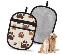 Hnnkloy Huella de Pata de Perro, Paquete de 2 Guantes para Eliminar el Pelo de Mascotas, Guantes de Aseo antiestáticos para Perros y Gatos.