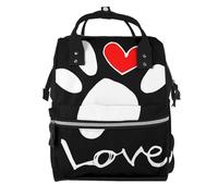 Hnnkloy Huella de perro Amor de pata.Mochila de maternidad de gran capacidad, bolso cambiador, mochila de viaje para actividades al aire libre.
