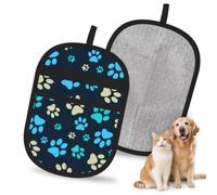 Hnnkloy Huella de Perro, Paquete de 2 Guantes para Eliminar el Pelo de Mascotas, Guantes de Aseo antiestáticos para Perros y Gatos.