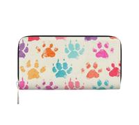 Hnnkloy Huellas de Patas de Perros de Colores,Carteras de Cuero PU de Gran Capacidad para Hombres y Mujeres.