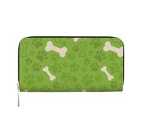 Hnnkloy Huesos de Pata de Perro Verdes,Carteras de Cuero PU de Gran Capacidad para Hombres y Mujeres.