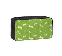 Hnnkloy Huesos de Pata de Perro Verdes,Estuche de lápices de Gran Capacidad, portátil, para bolígrafos, Bolsa de papelería para la Escuela y la Oficina.