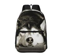 Hnnkloy Husky siberiano,Mochila informal de 17 pulgadas con bolsillos, resistente al agua, para la escuela.