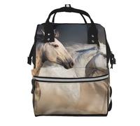 Hnnkloy Imagen de un caballo salvaje.Mochila de maternidad de gran capacidad, bolso cambiador, mochila de viaje para actividades al aire libre.
