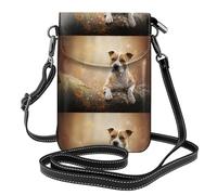 Hnnkloy Impresión de American Staffordshire Terrier,Bolsos para celular para mujer, bolsos pequeños cruzados - Cartera para celular de cuero sintético con ranuras para tarjetas de crédito