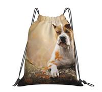 Hnnkloy Impresión de American Staffordshire Terrier,Mochila con cordón unisex, bolsa deportiva para gimnasio, mochila informal para el día a día.
