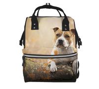 Hnnkloy Impresión de American Staffordshire Terrier.Mochila de maternidad de gran capacidad, bolso cambiador, mochila de viaje para actividades al aire libre.