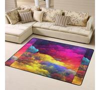Hnnkloy Impresión de Arte en Acuarela con Hermosa Tinta., Alfombra Grande Antideslizante para Sala de Estar o Dormitorio, 160 x 120 cm.
