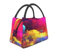 Hnnkloy Impresión de arte en acuarela con hermosa tinta.,Bolsa de almuerzo portátil, bolsa isotérmica, fiambrera duradera, bolsa térmica reutilizable.