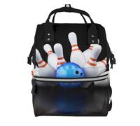 Hnnkloy Impresión de botella de bolos.Mochila de maternidad de gran capacidad, bolso cambiador, mochila de viaje para actividades al aire libre.