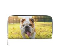 Hnnkloy Impresión de Lindo Cachorro de Bulldog,Carteras de Cuero PU de Gran Capacidad para Hombres y Mujeres.