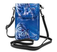 Hnnkloy Impresión de mamá tigre y su hijo,Bolsos para celular para mujer, bolsos pequeños cruzados - Cartera para celular de cuero sintético con ranuras para tarjetas de crédito