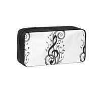 Hnnkloy Impresión de Notas Musicales Negras,Estuche de lápices de Gran Capacidad, portátil, para bolígrafos, Bolsa de papelería para la Escuela y la Oficina.
