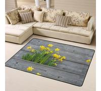 Hnnkloy Impresión de un Ramo de narcisos, Alfombra Grande Antideslizante para Sala de Estar o Dormitorio, 160 x 120 cm.