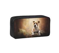 Hnnkloy Impresión del American Staffordshire Terrier,Estuche de lápices de Gran Capacidad, portátil, para bolígrafos, Bolsa de papelería para la Escuela y la Oficina.