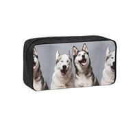 Hnnkloy Impresión Husky,Estuche de lápices de Gran Capacidad, portátil, para bolígrafos, Bolsa de papelería para la Escuela y la Oficina.