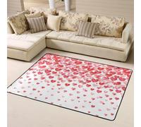 Hnnkloy Imprimir Corazones Rojos cayendo, Alfombra Grande Antideslizante para Sala de Estar o Dormitorio, 160 x 120 cm.