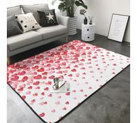 Hnnkloy Imprimir Corazones Rojos cayendo, Alfombra Grande Antideslizante para Sala de Estar o Dormitorio, 208 x 148 cm.