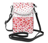 Hnnkloy Imprimir corazones rojos cayendo,Bolsos para celular para mujer, bolsos pequeños cruzados - Cartera para celular de cuero sintético con ranuras para tarjetas de crédito