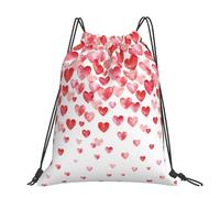 Hnnkloy Imprimir corazones rojos cayendo,Mochila con cordón unisex, bolsa deportiva para gimnasio, mochila informal para el día a día.