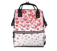 Hnnkloy Imprimir corazones rojos cayendo.Mochila de maternidad de gran capacidad, bolso cambiador, mochila de viaje para actividades al aire libre.