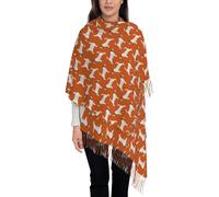 Hnnkloy Jack Russell Terriers Naranja Lindo Perro Jack Russell,Bufanda grande de cachemira sintética para mujer, chal ligero con borlas, 197 x 72 cm